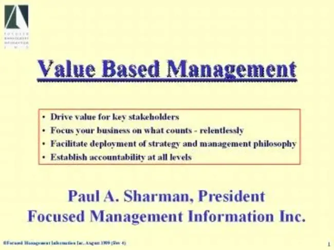 Activity Based Management : 基于活动的管理