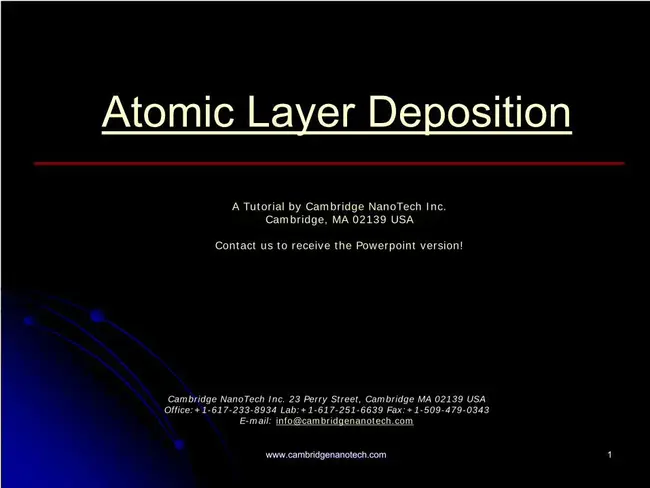 Atomic Layer Epitaxy : 原子层外延