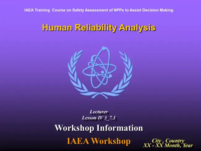 Human Reliability Analysis : 人的可靠性分析