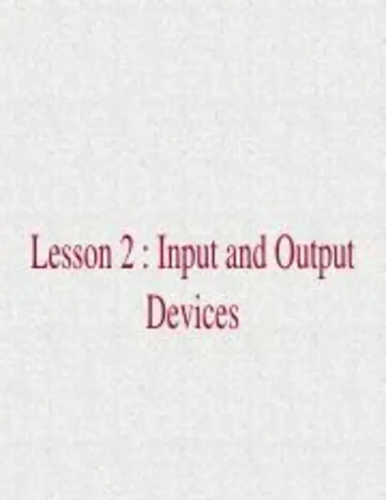 Input/ Output : 输入/输出