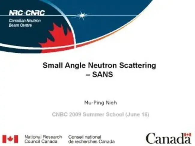 Small Angle Neutron Scattering : 小角度中子散射