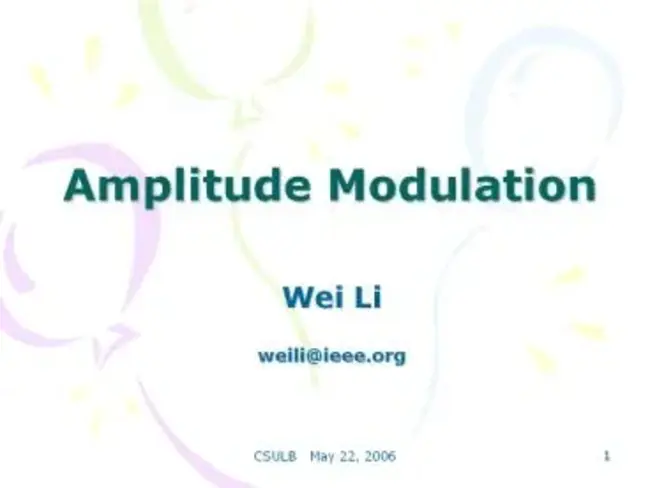 Amplitude Modulation : 幅度调制