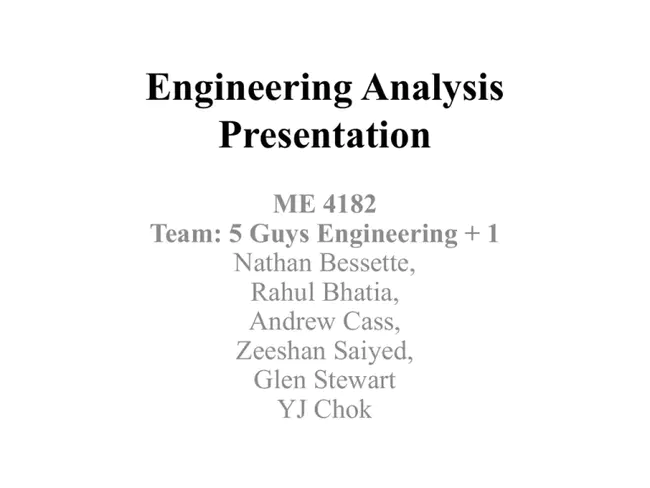 Engineering Analysis : 工程分析