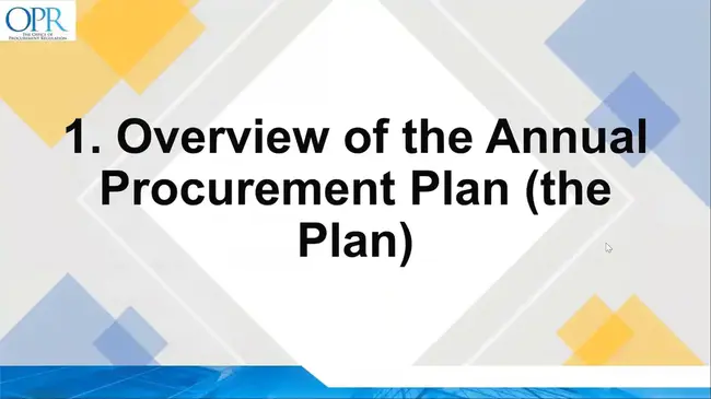 Procurement Plan : 采购计划