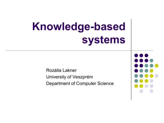 Knowledge-Based System : 基于知识的系统