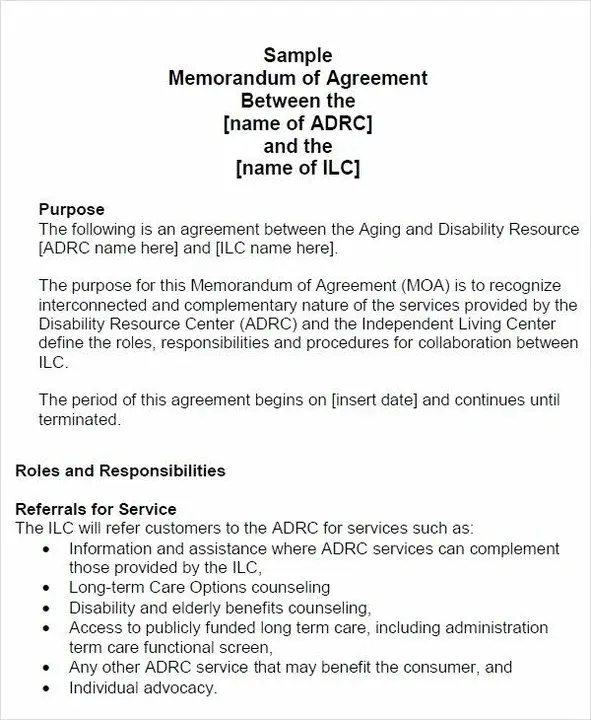 Memorandum Of Agreement : 协议备忘录