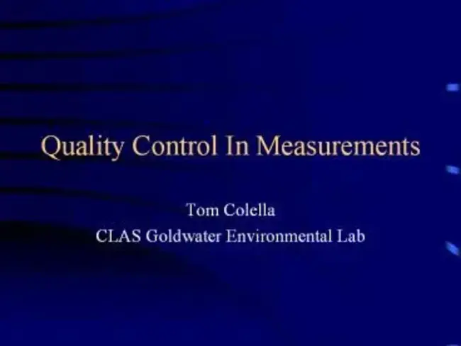 Quality Control Program : 质量控制程序