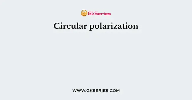 Circular Polarization : 圆极化