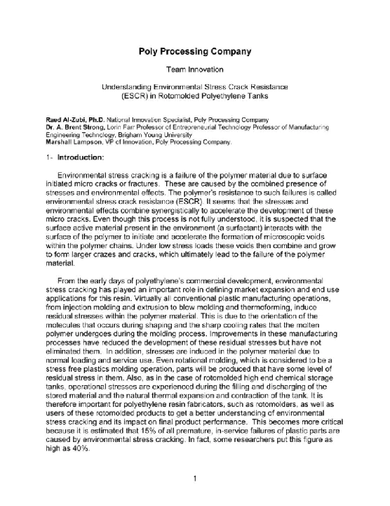 Environmental Stress Cracking Resistance : 抗环境应力开裂