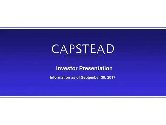 Capstead Mortgage Corporation : Capstead抵押公司