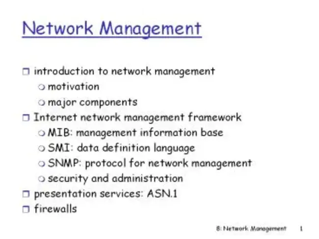 Network Applications Management : 网络应用管理