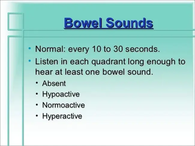 Normal Bowel Sounds : 正常肠音