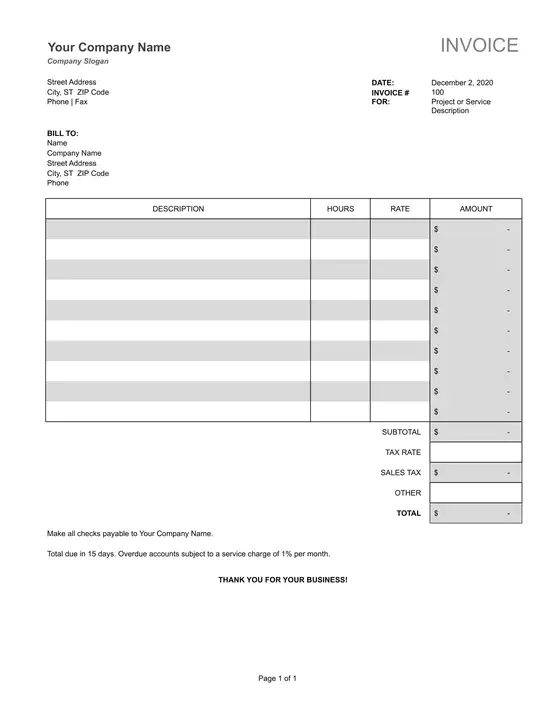 Excel Template : Excel模板