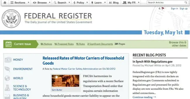 Federal Register : 联邦公报