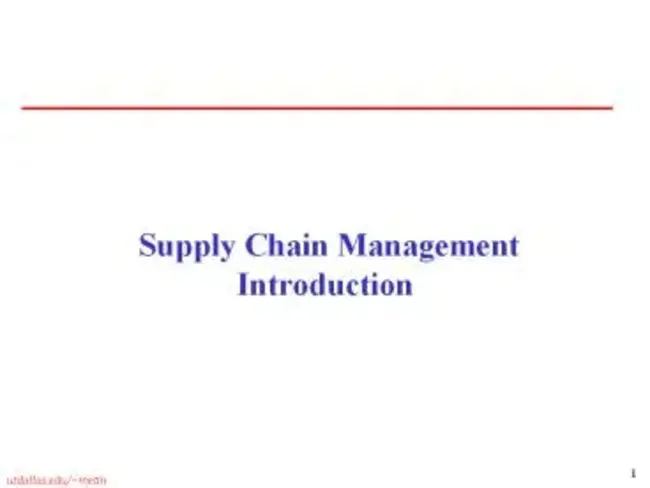 Supply Chain Management : 供应链管理