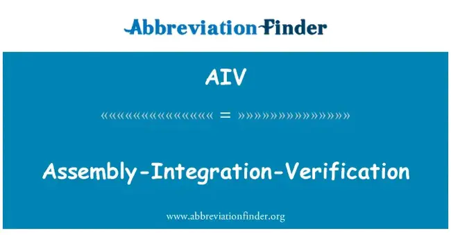 Assembly-Integration-Verification : 装配集成验证