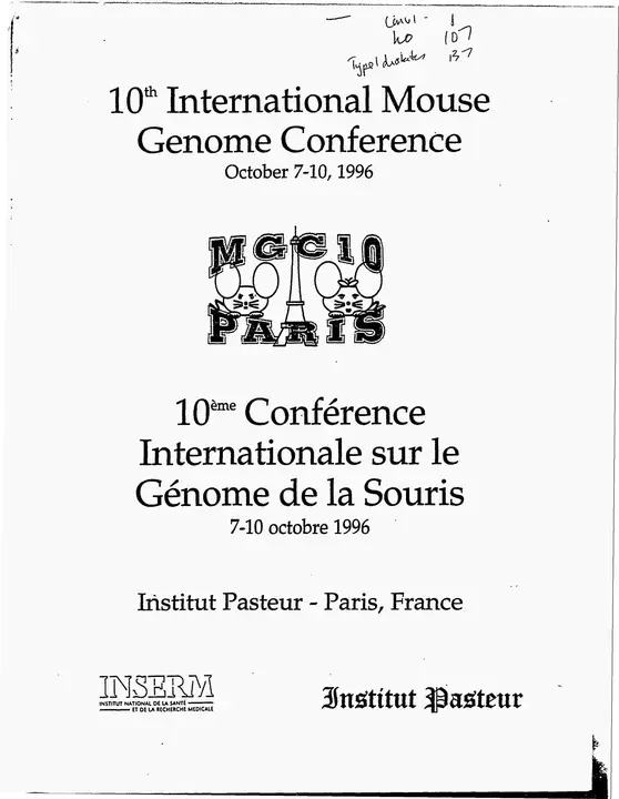 Mouse Genome Conference : 小鼠基因组会议