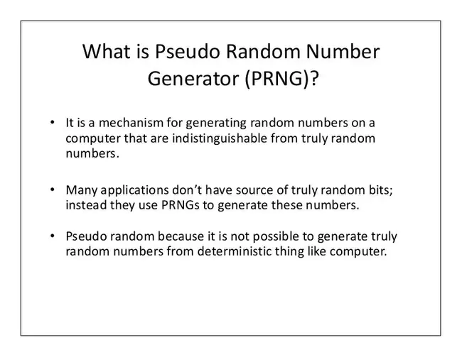 Pseudo-Random Number : 伪随机数