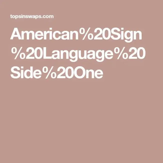 American Sign Language : 美国手语