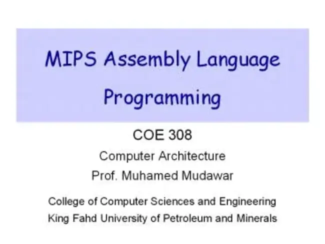MIPS Assembly Language : MIPS汇编语言