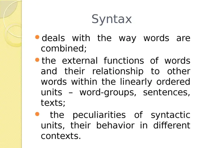 Syntax Unit : 语法单位