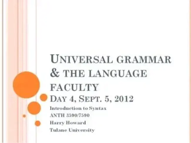 Universal Grammar : 通用语法