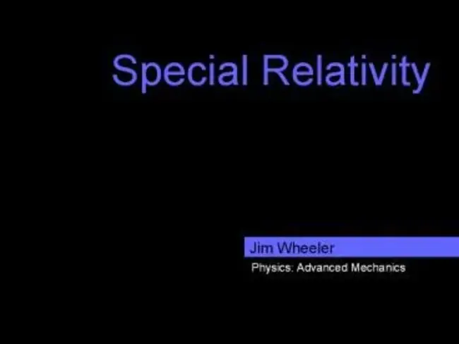 Special Relativity : 狭义相对论