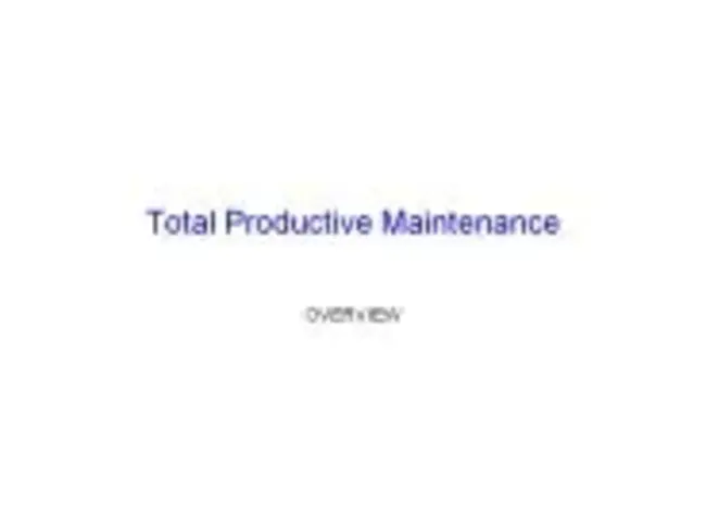 Total Productive Manufacturing : 生产制造业总量