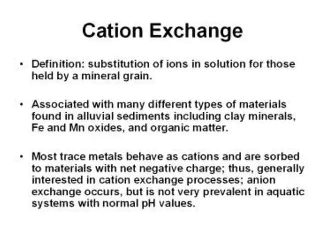 Cation Exchange Capacity : 阳离子交换容量