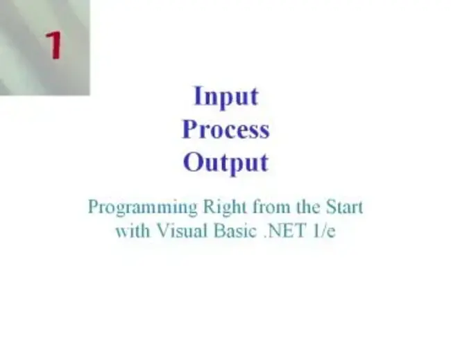 Input, Process, Output : 输入、过程、输出