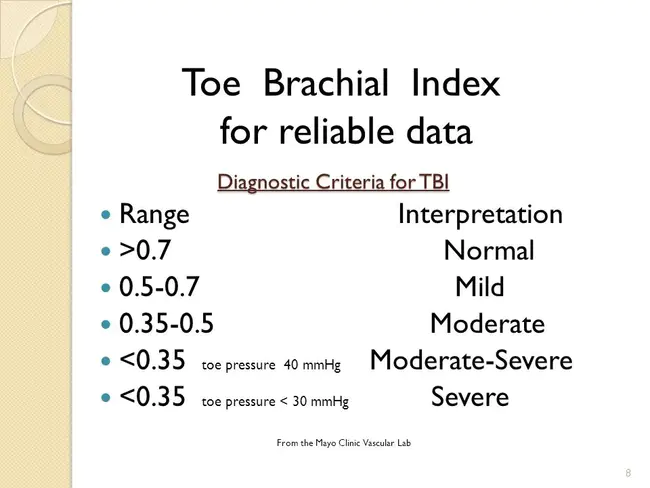 Ankle Brachial Index : 踝臂指数