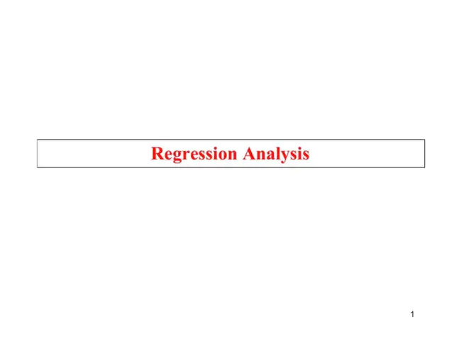 Regression Analysis Tool : 回归分析工具