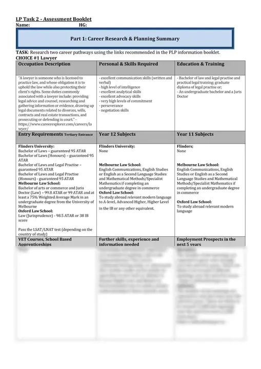 Personal Education Plan : 个人教育计划