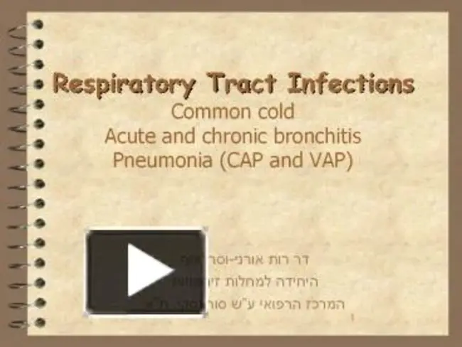 Respiratory Tract Infections : 呼吸道感染