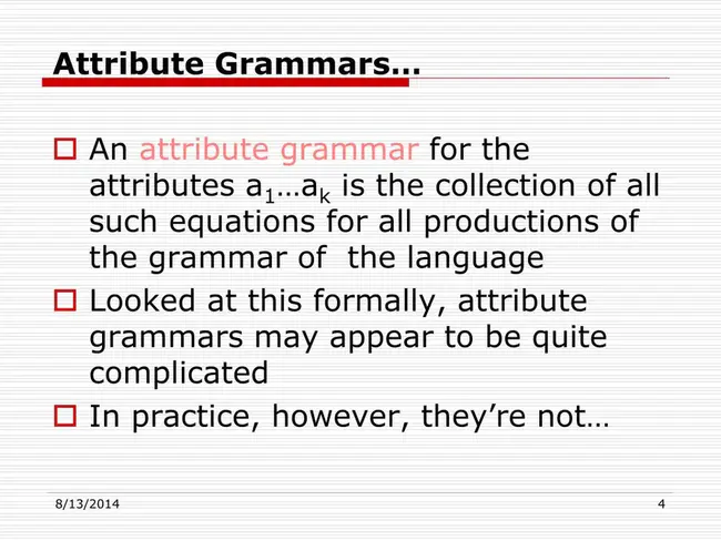 Attribute Grammar : 属性语法
