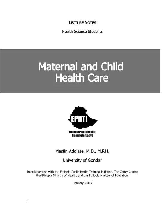 Maternal Child Health : 母婴健康