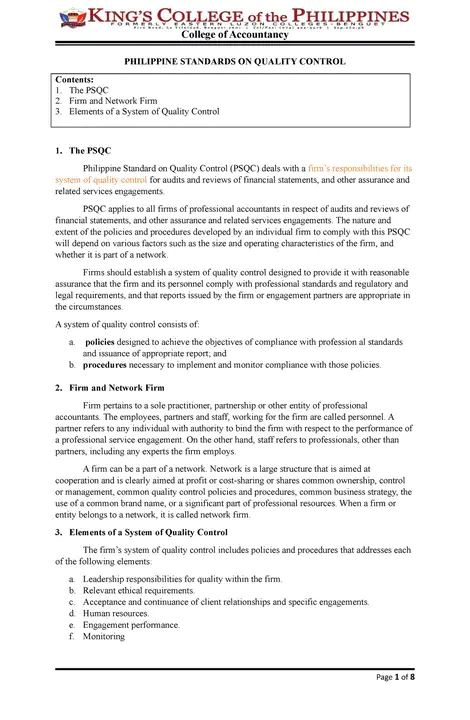 Operational Quality Control : 运行质量控制