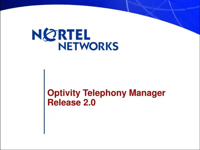 Optivity Telephony Manager : 光学电话管理器