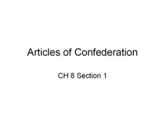 Articles Of Confederation : 联合会章程