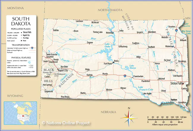 South Dakota State : 南达科他州