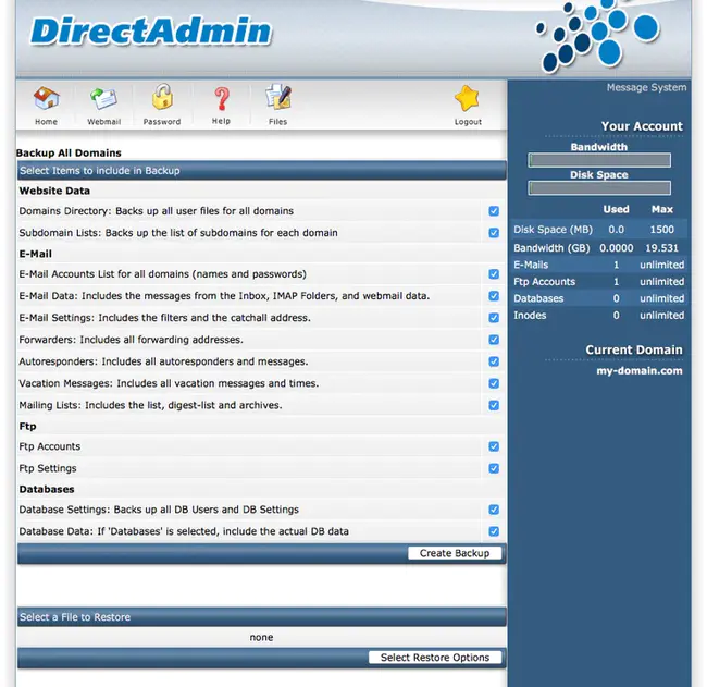 Direct Admin : 直接管理