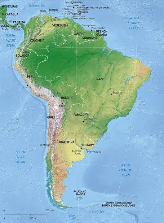 South America : 美国南部