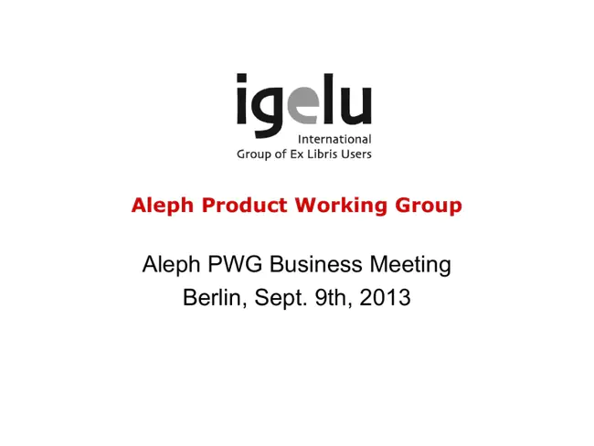 Aleph Implementation Steering Committee : ALEPH执行指导委员会