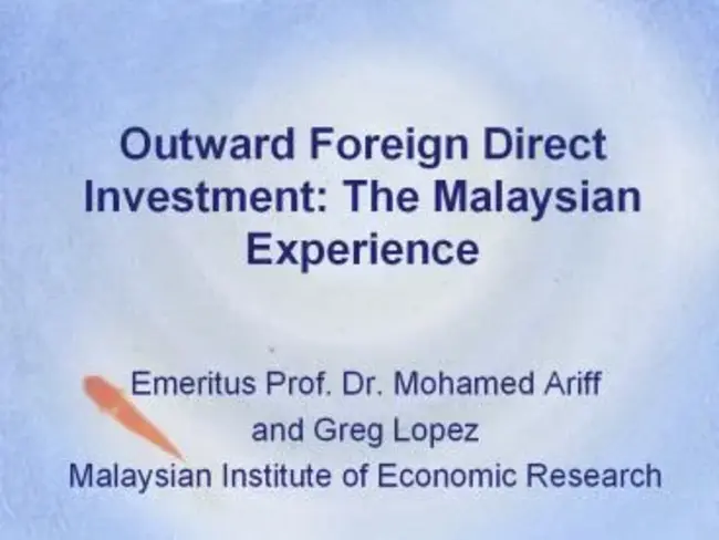 Outward Foreign Direct Investment : 对外直接投资