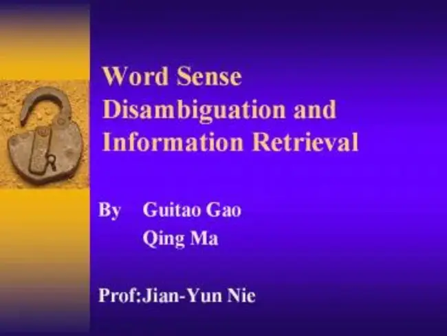 Word Sense Disambiguation : 词义消歧