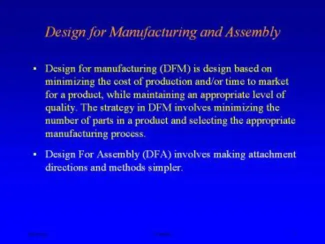 Design For Manufacturing and Assembly : 面向制造和装配的设计