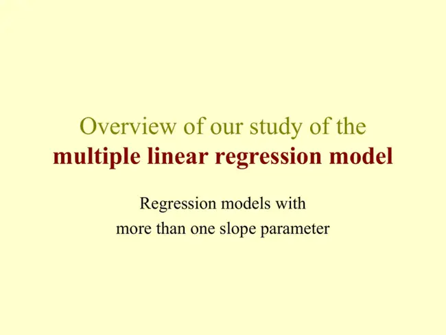 Multiple Linear Regression : 多元线性回归