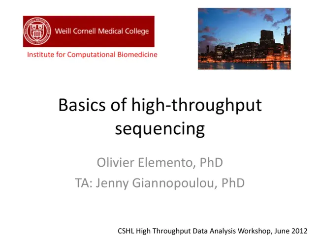 High-Throughput Sequencing : 高吞吐量排序