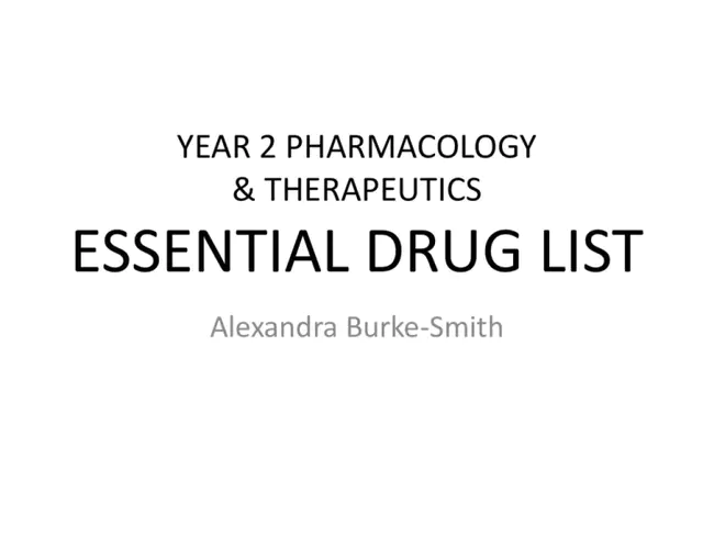 Essential Drugs List : 基本药物清单