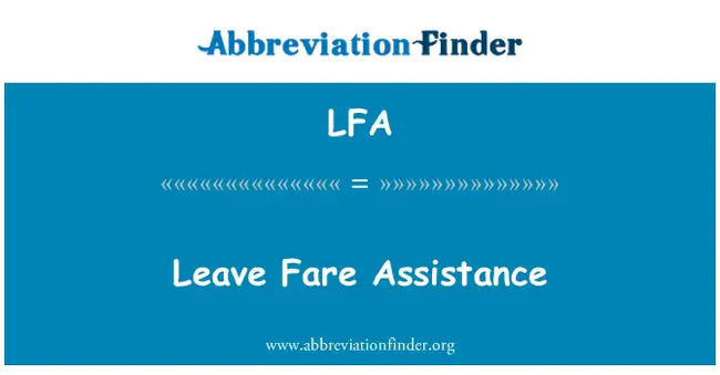 Leave Fare Assistance : 离境费援助